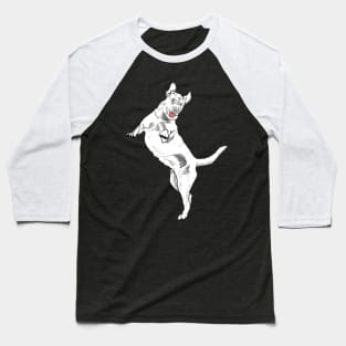 Marshall the White Labrador Retriever - Red Baseball T-Shirt